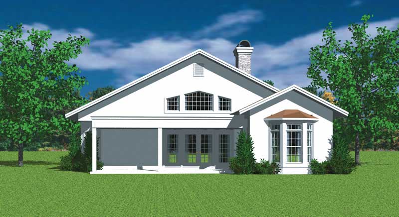 Home Plan Rear Elevation of this 3-Bedroom,2000 Sq Ft Plan -137-1179