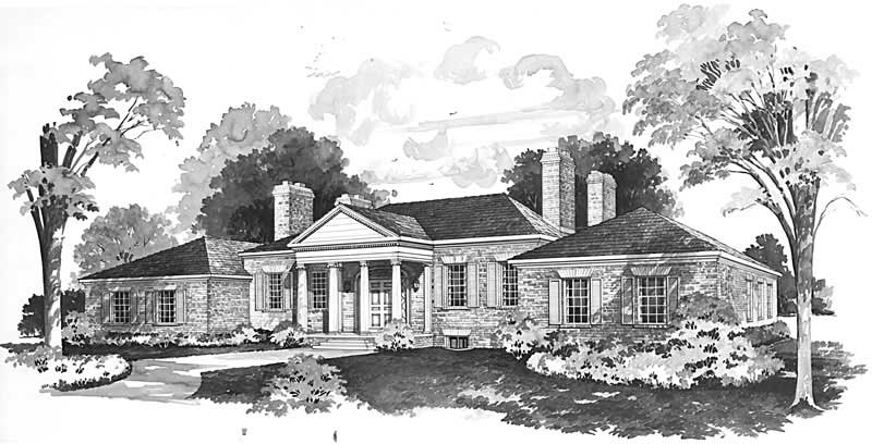Home Plan Front Elevation of this 4-Bedroom,3462 Sq Ft Plan -137-1180
