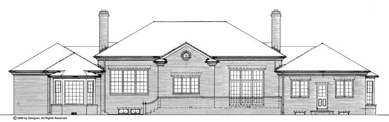 Home Plan Rear Elevation of this 4-Bedroom,3462 Sq Ft Plan -137-1180