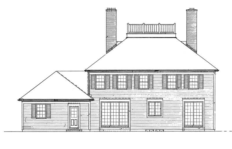 Home Plan Rear Elevation of this 4-Bedroom,3079 Sq Ft Plan -137-1182