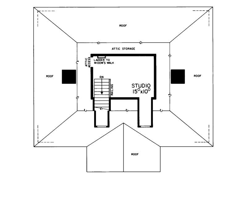 Floor Plan Third Story of Plan #137-1182