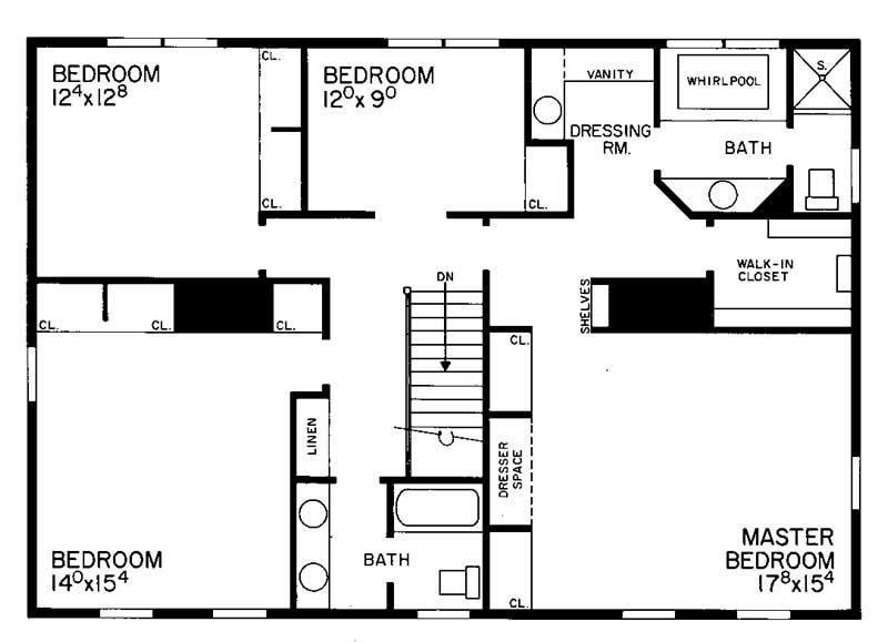 Floor Plan Second Story of Plan #137-1183