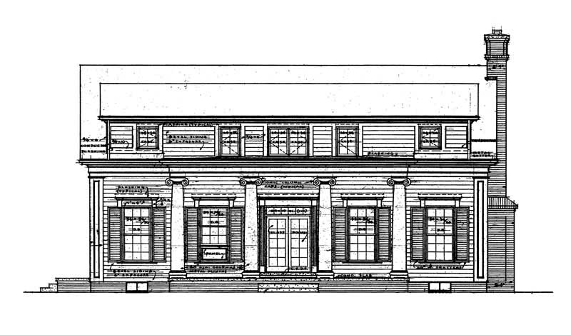 Home Plan Rear Elevation of this 3-Bedroom,2291 Sq Ft Plan -137-1187