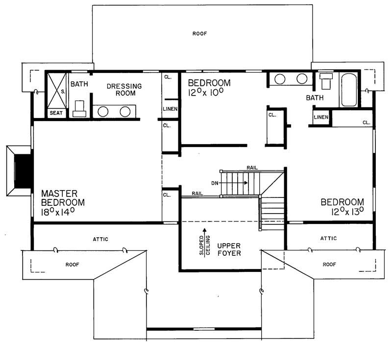 Floor Plan Second Story of Historic Plan #137-1187