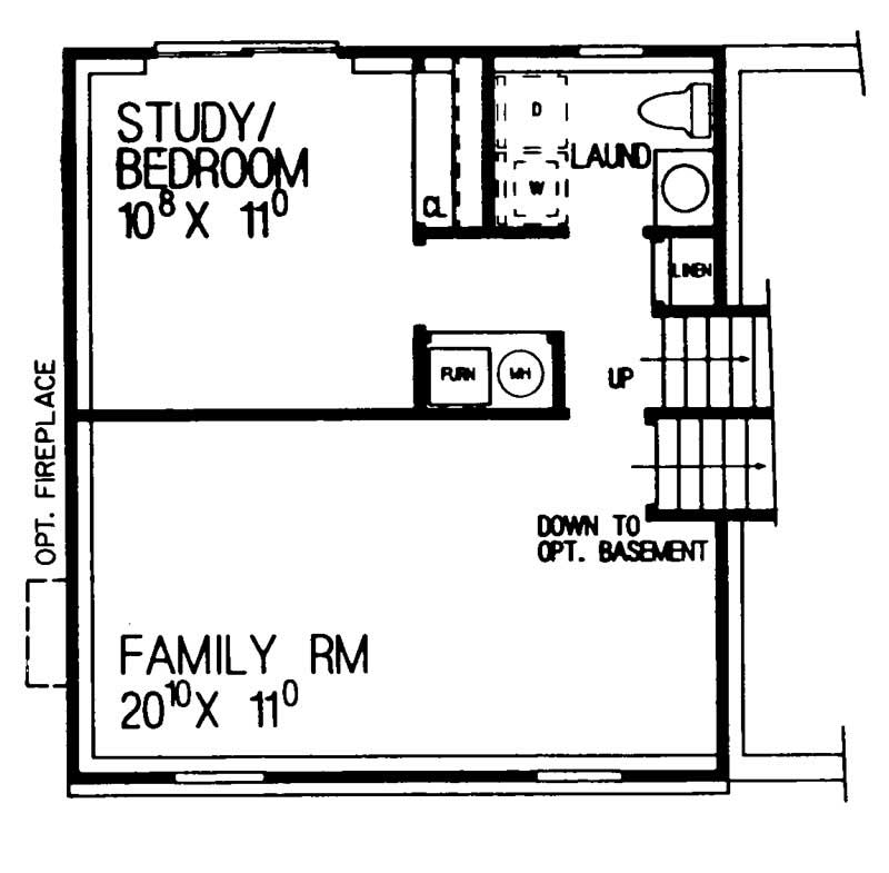 Floor Plan Second Story of Cape Cod Plan #137-1192