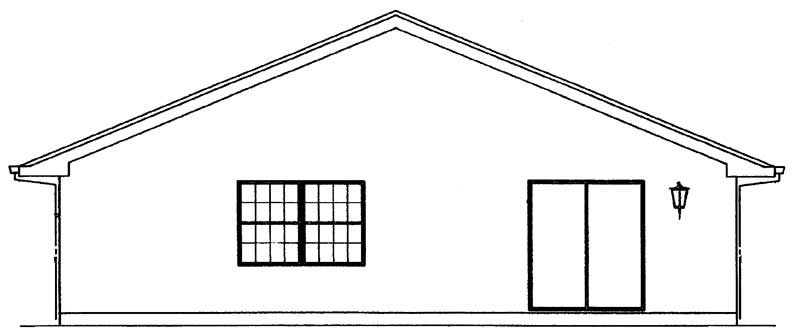 Home Plan Rear Elevation of this 3-Bedroom,1419 Sq Ft Plan -137-1194