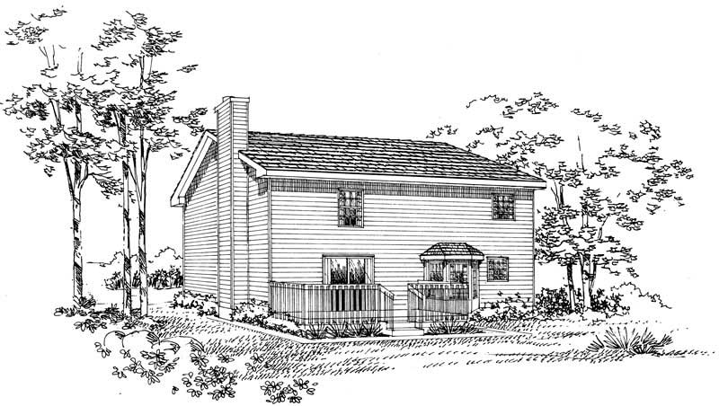 Home Plan Rear Elevation of this 4-Bedroom,1897 Sq Ft Plan -137-1201