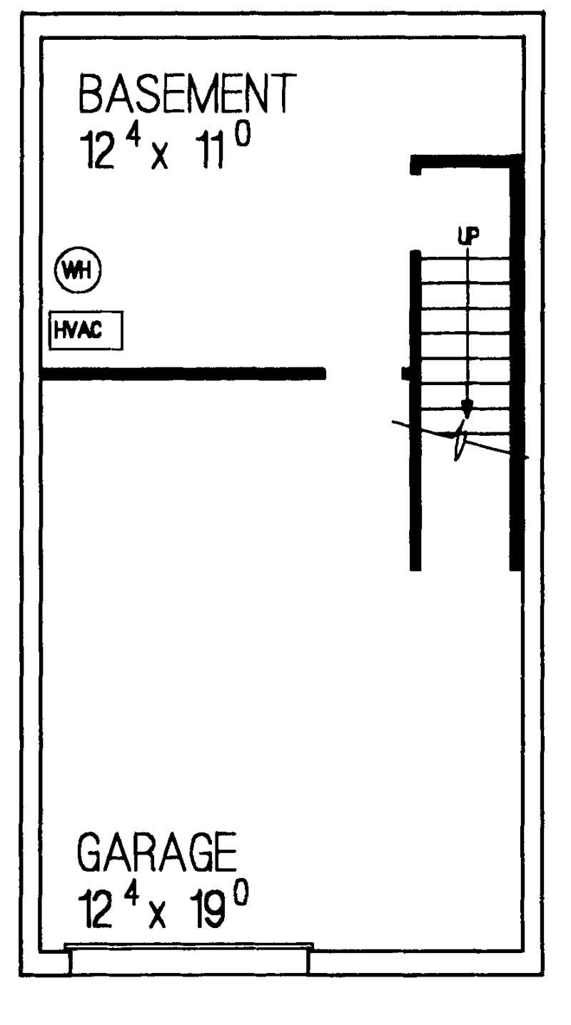 Floor Plan Basement of Country Plan #137-1202