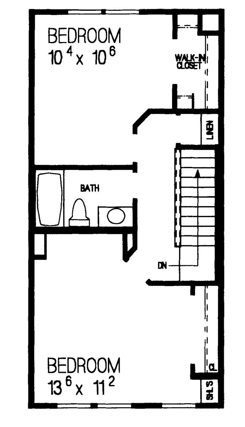 Floor Plan Second Story of Country Plan #137-1202