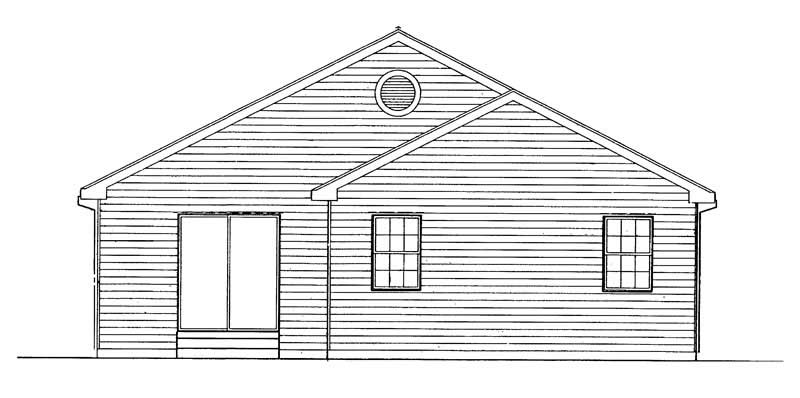Home Plan Rear Elevation of this 4-Bedroom,1648 Sq Ft Plan -137-1207