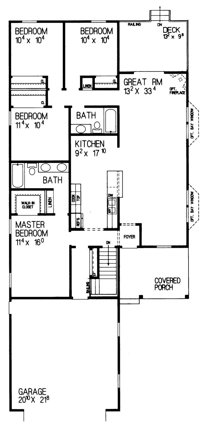 Floor Plan First Story of Country Plan #137-1207