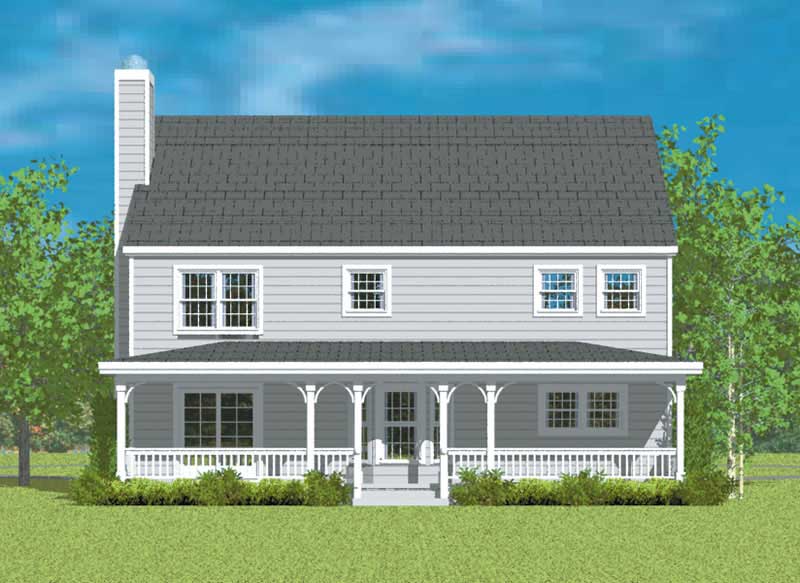 Home Plan Rear Elevation of this 4-Bedroom,2271 Sq Ft Plan -137-1208