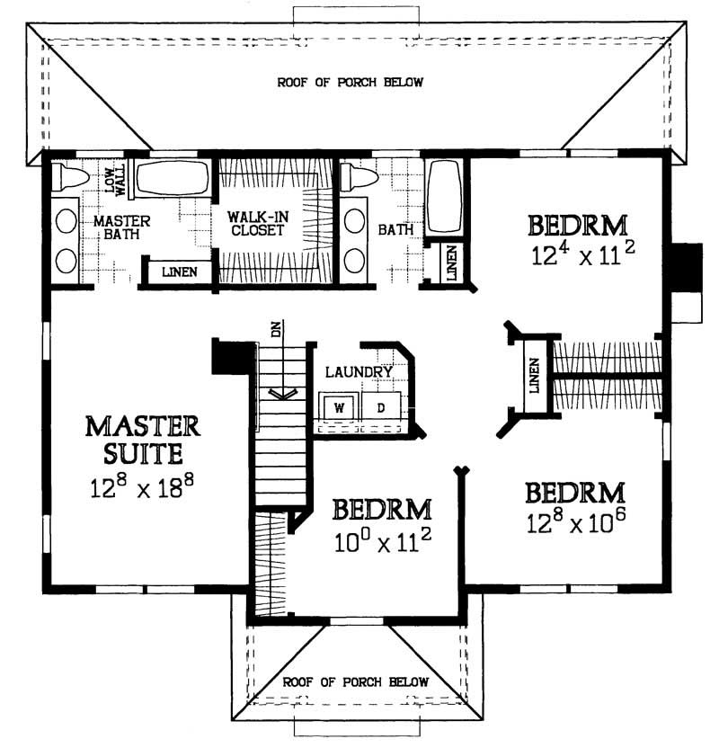 Floor Plan Second Story of Country Plan #137-1208
