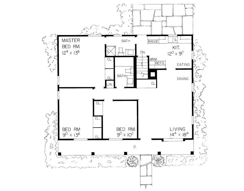 Floor Plan First Story of Country Plan #137-1209
