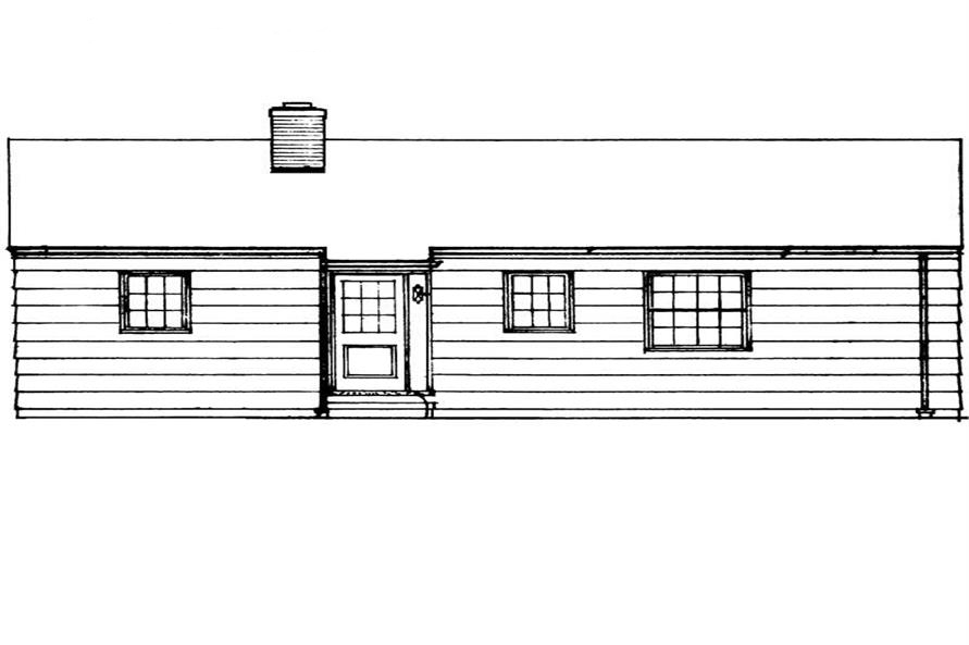 Home Plan Rear Elevation of this 3-Bedroom,1080 Sq Ft Plan -137-1209