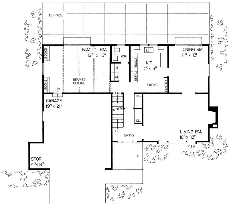 Floor Plan First Story of Cape Cod Plan #137-1212