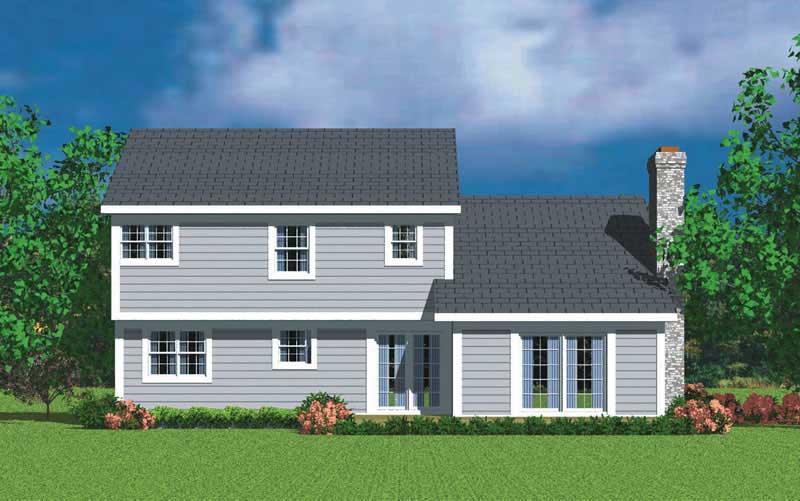 Home Plan Rear Elevation of this 3-Bedroom,2030 Sq Ft Plan -137-1213