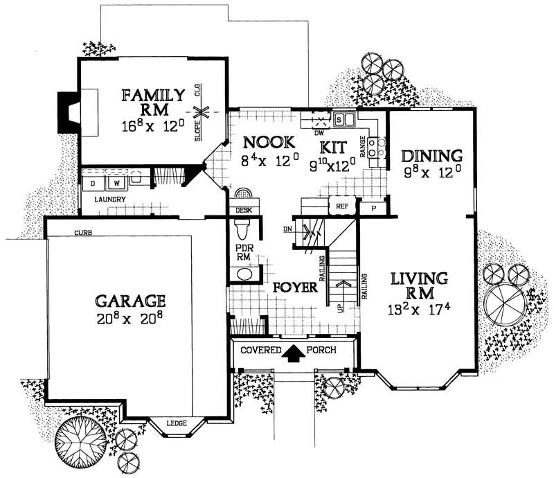 Floor Plan First Story of Colonial Plan #137-1213
