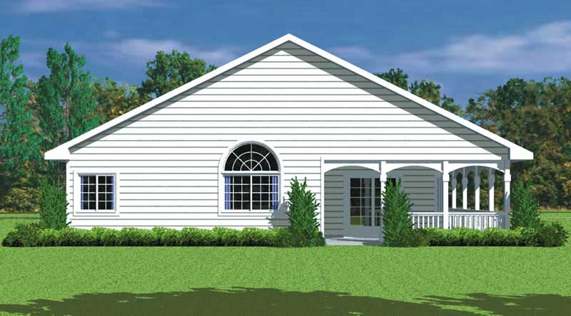 Home Plan Rear Elevation of this 3-Bedroom,1676 Sq Ft Plan -137-1217