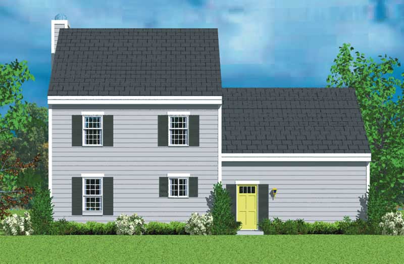 Home Plan Rear Elevation of this 3-Bedroom,1418 Sq Ft Plan -137-1219