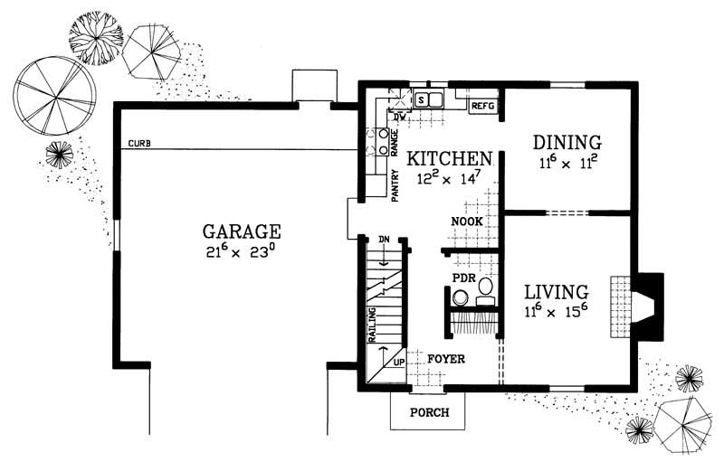 Floor Plan First Story of Small House Plans #137-1219