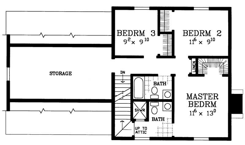 Floor Plan Second Story of Small House Plans #137-1219