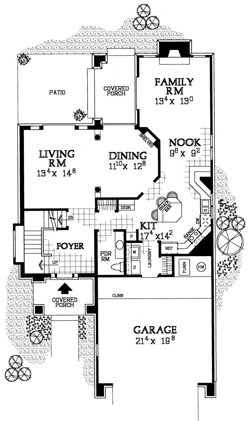 Floor Plan First Story of Traditional Plan #137-1222