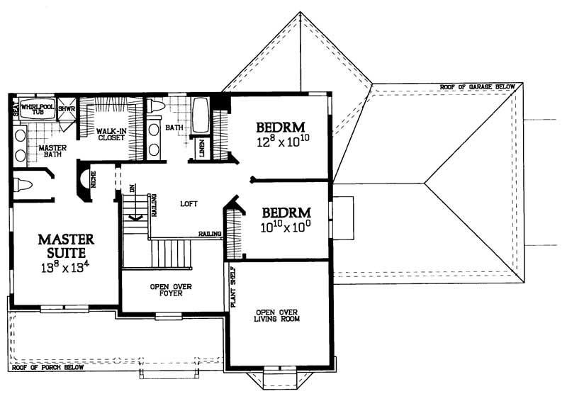 Floor Plan Second Story of Country Plan #137-1225