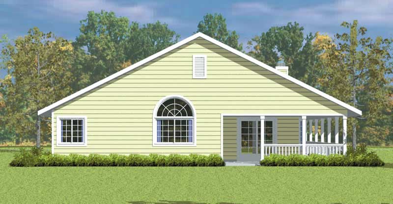 Home Plan Rear Elevation of this 3-Bedroom,1676 Sq Ft Plan -137-1227