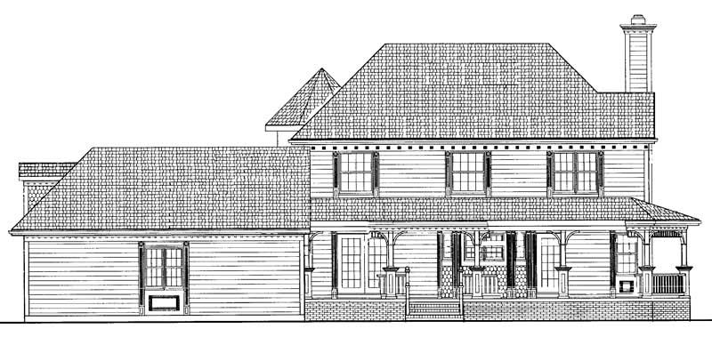 Home Plan Rear Elevation of this 4-Bedroom,2174 Sq Ft Plan -137-1229