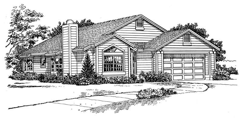 Home Plan Front Elevation of this 3-Bedroom,1952 Sq Ft Plan -137-1231