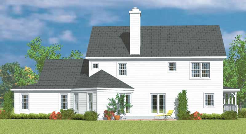 Home Plan Rear Elevation of this 4-Bedroom,2290 Sq Ft Plan -137-1236