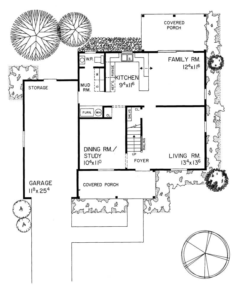 Floor Plan First Story of Country Plan #137-1238