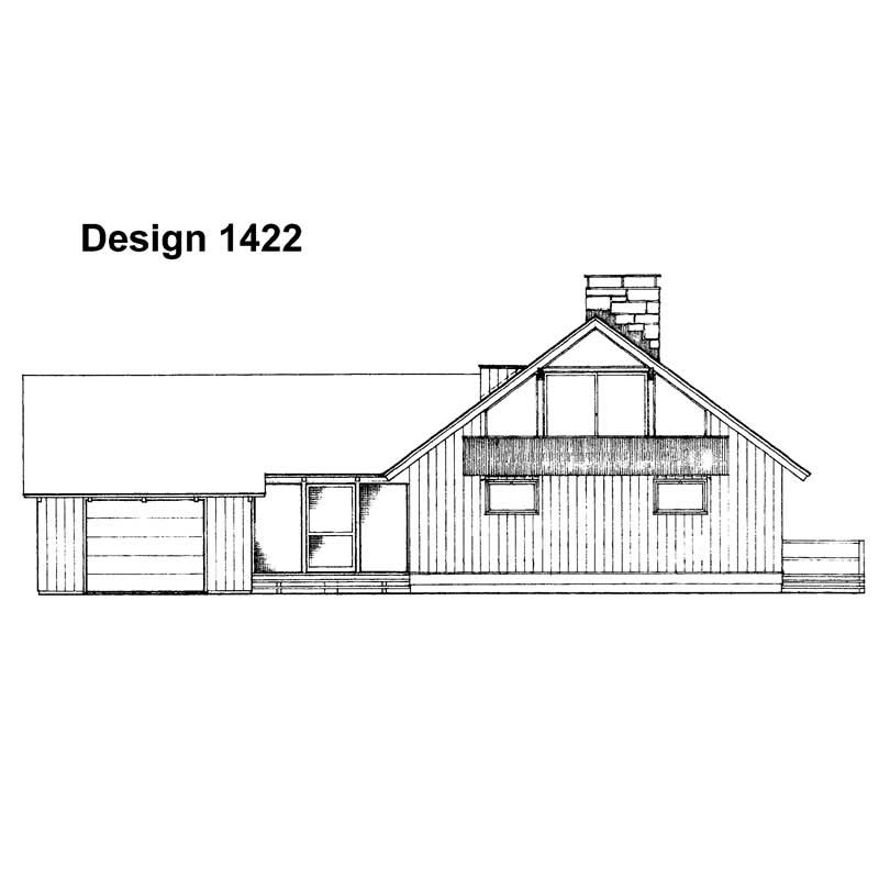 Home Plan Rear Elevation of this 4-Bedroom,1632 Sq Ft Plan -137-1240