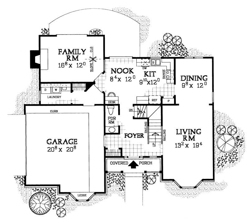 Floor Plan First Story of Country Plan #137-1242