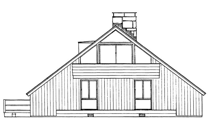 Home Plan Rear Elevation of this 4-Bedroom,1632 Sq Ft Plan -137-1243