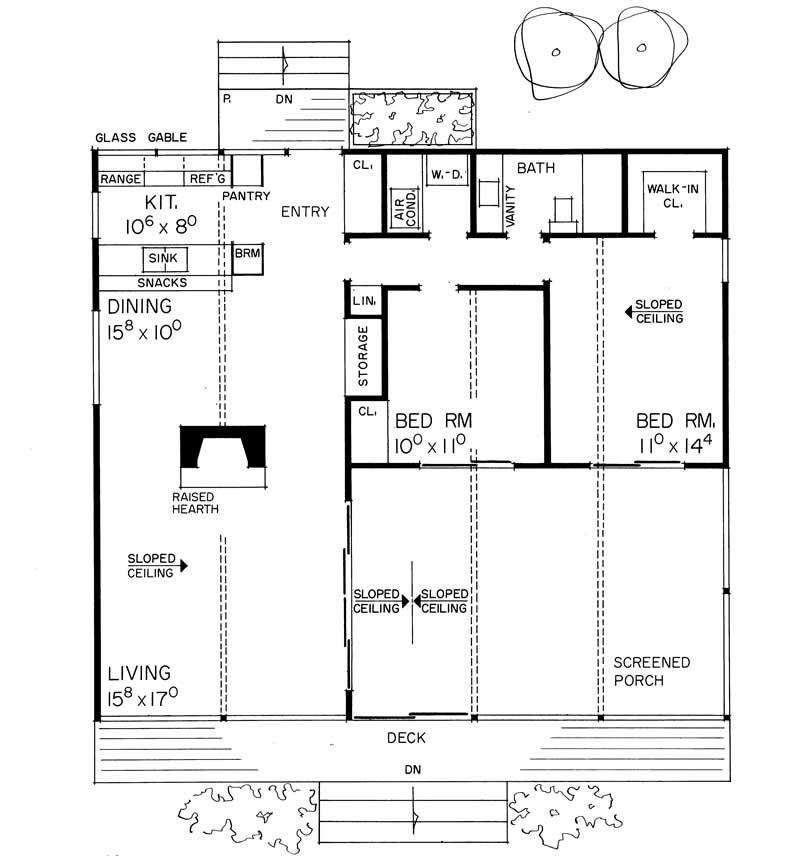 Floor Plan First Story of Contemporary Plan #137-1245