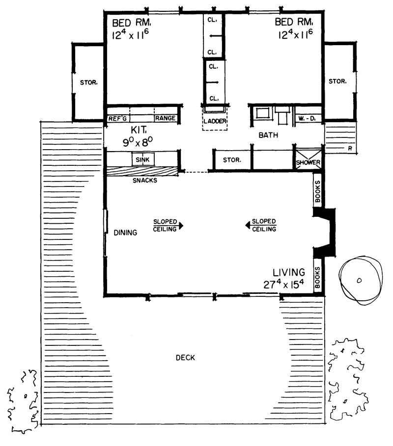 Floor Plan First Story of Contemporary Plan #137-1246