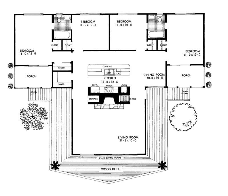 Floor Plan First Story of Contemporary Plan #137-1250