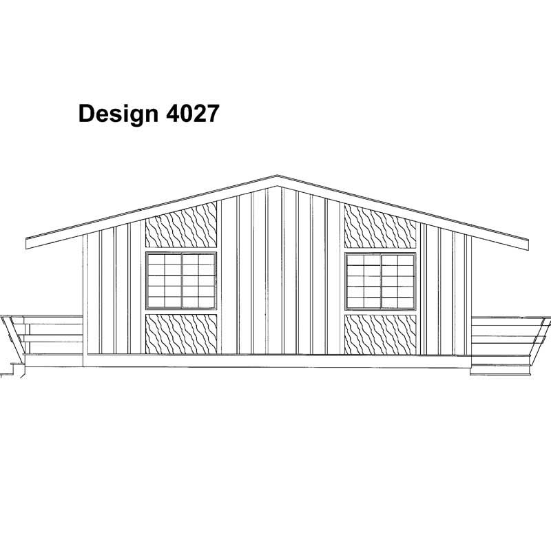Home Plan Rear Elevation of this 4-Bedroom,1320 Sq Ft Plan -137-1251