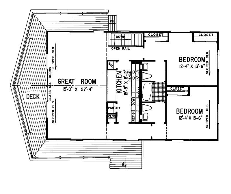 Floor Plan First Story of Contemporary Plan #137-1251