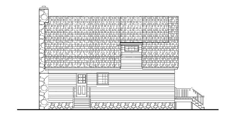 Home Plan Rear Elevation of this 2-Bedroom,1309 Sq Ft Plan -137-1252
