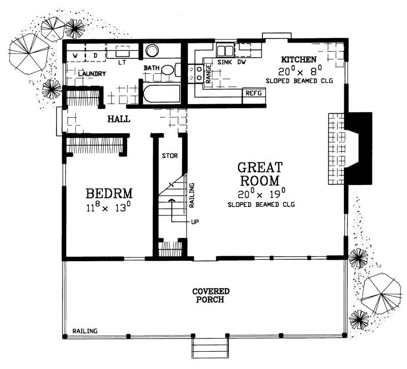 Floor Plan First Story of Country Plan #137-1252