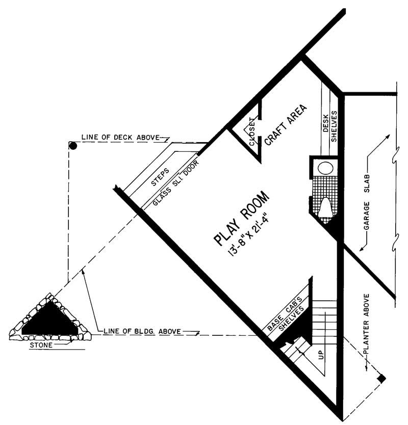 Floor Plan Basement of Contemporary Plan #137-1254