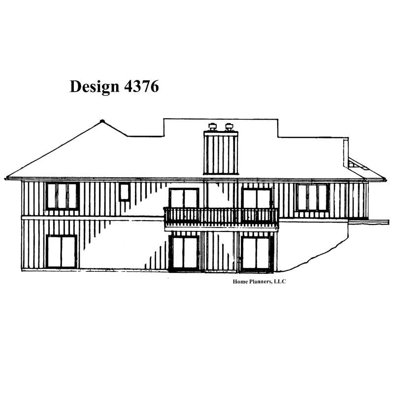 Home Plan Rear Elevation of this 4-Bedroom,3314 Sq Ft Plan -137-1257