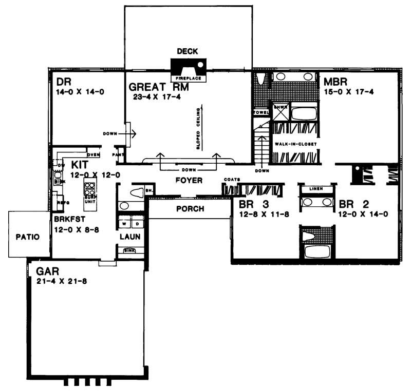 Floor Plan First Story of Contemporary Plan #137-1257
