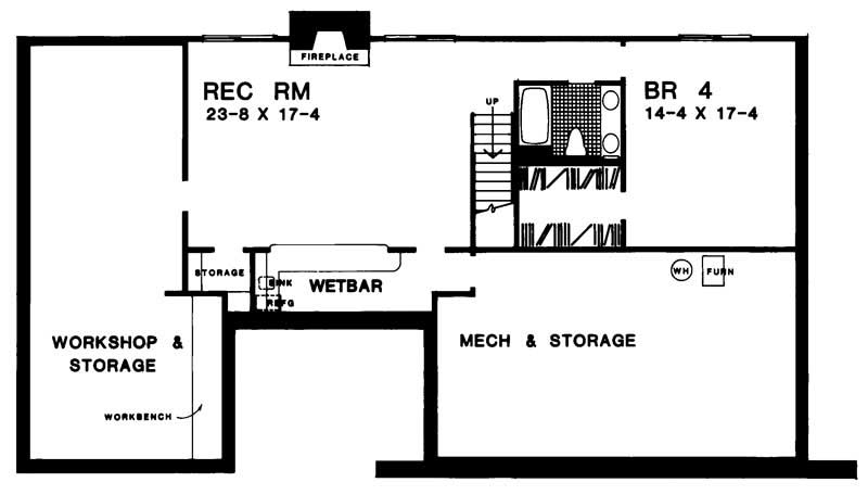 Floor Plan Basement of Contemporary Plan #137-1257