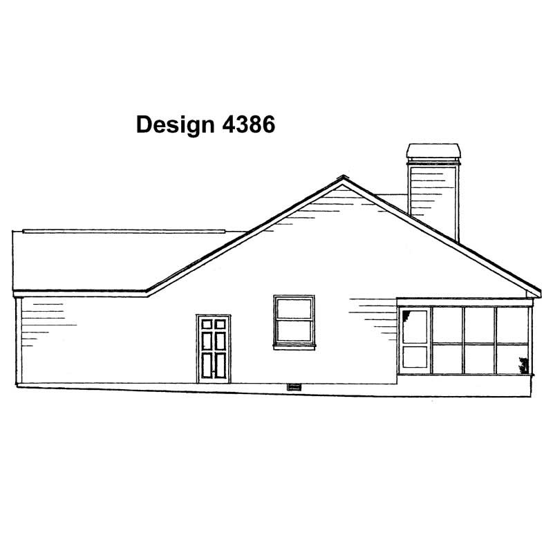 Home Plan Rear Elevation of this 3-Bedroom,1811 Sq Ft Plan -137-1259