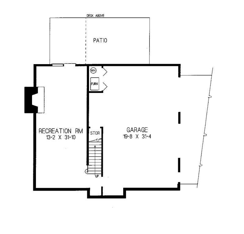 Floor Plan Basement of Colonial Plan #137-1260