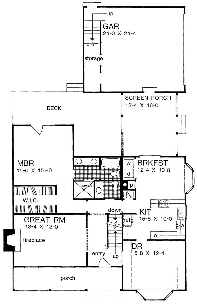 Floor Plan First Story of Victorian Plan #137-1261
